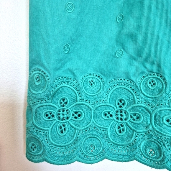 🍁Vineyard Vines Green Eyelet Cotton Dress – Size 8 - Picture 4 of 7